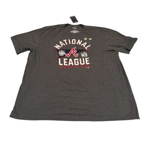 Fanatics Atlanta Braves 2021 National League Champions T-Shirt Gray Mens 3XT NEW